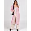 imageANRABESS Women Knit Long Cardigan Long Sleeve Open Front Lapel Oversized Sweater Coat 2025 Fall Duster Outerwear ClothesPink