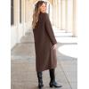 imageANRABESS Women Knit Long Cardigan Long Sleeve Open Front Lapel Oversized Sweater Coat 2025 Fall Duster Outerwear ClothesRed Brown