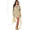 imageANRABESS Women Swimsuit Crochet Swim Cover Up 2025 Summer Bathing Suit Swimwear Mesh Knit Beach Dress Vacation OutfitsBeige