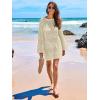 imageANRABESS Women Swimsuit Crochet Swim Cover Up 2025 Summer Bathing Suit Swimwear Mesh Knit Beach Dress Vacation OutfitsBeige