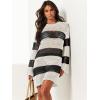 imageANRABESS Women Swimsuit Crochet Swim Cover Up 2025 Summer Bathing Suit Swimwear Mesh Knit Beach Dress Vacation OutfitsBlack White Stripe