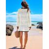 imageANRABESS Women Swimsuit Crochet Swim Cover Up 2025 Summer Bathing Suit Swimwear Mesh Knit Beach Dress Vacation OutfitsBlackwhite