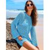 imageANRABESS Women Swimsuit Crochet Swim Cover Up 2025 Summer Bathing Suit Swimwear Mesh Knit Beach Dress Vacation OutfitsBlue