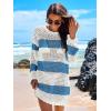 imageANRABESS Women Swimsuit Crochet Swim Cover Up 2025 Summer Bathing Suit Swimwear Mesh Knit Beach Dress Vacation OutfitsBluewhite