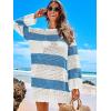 imageANRABESS Women Swimsuit Crochet Swim Cover Up 2025 Summer Bathing Suit Swimwear Mesh Knit Beach Dress Vacation OutfitsBluewhite