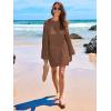 imageANRABESS Women Swimsuit Crochet Swim Cover Up 2025 Summer Bathing Suit Swimwear Mesh Knit Beach Dress Vacation OutfitsBrown