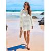imageANRABESS Women Swimsuit Crochet Swim Cover Up 2025 Summer Bathing Suit Swimwear Mesh Knit Beach Dress Vacation OutfitsCream White