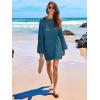 imageANRABESS Women Swimsuit Crochet Swim Cover Up 2025 Summer Bathing Suit Swimwear Mesh Knit Beach Dress Vacation OutfitsCyan
