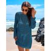 imageANRABESS Women Swimsuit Crochet Swim Cover Up 2025 Summer Bathing Suit Swimwear Mesh Knit Beach Dress Vacation OutfitsCyan