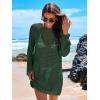 imageANRABESS Women Swimsuit Crochet Swim Cover Up 2025 Summer Bathing Suit Swimwear Mesh Knit Beach Dress Vacation OutfitsDeep Green