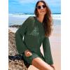 imageANRABESS Women Swimsuit Crochet Swim Cover Up 2025 Summer Bathing Suit Swimwear Mesh Knit Beach Dress Vacation OutfitsDeep Green