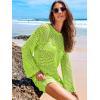 imageANRABESS Women Swimsuit Crochet Swim Cover Up 2025 Summer Bathing Suit Swimwear Mesh Knit Beach Dress Vacation OutfitsGreen