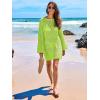 imageANRABESS Women Swimsuit Crochet Swim Cover Up 2025 Summer Bathing Suit Swimwear Mesh Knit Beach Dress Vacation OutfitsGreen