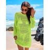 imageANRABESS Women Swimsuit Crochet Swim Cover Up 2025 Summer Bathing Suit Swimwear Mesh Knit Beach Dress Vacation OutfitsGreen