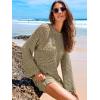 imageANRABESS Women Swimsuit Crochet Swim Cover Up 2025 Summer Bathing Suit Swimwear Mesh Knit Beach Dress Vacation OutfitsKhaki