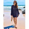 imageANRABESS Women Swimsuit Crochet Swim Cover Up 2025 Summer Bathing Suit Swimwear Mesh Knit Beach Dress Vacation OutfitsNavy Blue