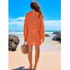 imageANRABESS Women Swimsuit Crochet Swim Cover Up 2025 Summer Bathing Suit Swimwear Mesh Knit Beach Dress Vacation OutfitsOrange