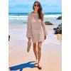 imageANRABESS Women Swimsuit Crochet Swim Cover Up 2025 Summer Bathing Suit Swimwear Mesh Knit Beach Dress Vacation OutfitsPink