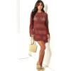 imageANRABESS Women Swimsuit Crochet Swim Cover Up 2025 Summer Bathing Suit Swimwear Mesh Knit Beach Dress Vacation OutfitsRed