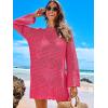 imageANRABESS Women Swimsuit Crochet Swim Cover Up 2025 Summer Bathing Suit Swimwear Mesh Knit Beach Dress Vacation OutfitsRose