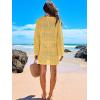 imageANRABESS Women Swimsuit Crochet Swim Cover Up 2025 Summer Bathing Suit Swimwear Mesh Knit Beach Dress Vacation OutfitsYellow