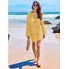 imageANRABESS Women Swimsuit Crochet Swim Cover Up 2025 Summer Bathing Suit Swimwear Mesh Knit Beach Dress Vacation OutfitsYellow