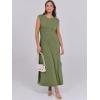 imageANRABESS Womens Maxi Dresses 2025 Summer Casual Sleeveless Sundress Crew Neck Loose Split Beach Long Shirt Dress with PocketsArmy Green