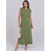 imageANRABESS Womens Maxi Dresses 2025 Summer Casual Sleeveless Sundress Crew Neck Loose Split Beach Long Shirt Dress with PocketsArmy Green
