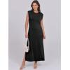 imageANRABESS Womens Maxi Dresses 2025 Summer Casual Sleeveless Sundress Crew Neck Loose Split Beach Long Shirt Dress with PocketsBlack