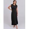 imageANRABESS Womens Maxi Dresses 2025 Summer Casual Sleeveless Sundress Crew Neck Loose Split Beach Long Shirt Dress with PocketsBlack