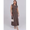 imageANRABESS Womens Maxi Dresses 2025 Summer Casual Sleeveless Sundress Crew Neck Loose Split Beach Long Shirt Dress with PocketsCoffee