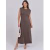 imageANRABESS Womens Maxi Dresses 2025 Summer Casual Sleeveless Sundress Crew Neck Loose Split Beach Long Shirt Dress with PocketsCoffee