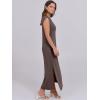 imageANRABESS Womens Maxi Dresses 2025 Summer Casual Sleeveless Sundress Crew Neck Loose Split Beach Long Shirt Dress with PocketsCoffee