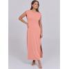 imageANRABESS Womens Maxi Dresses 2025 Summer Casual Sleeveless Sundress Crew Neck Loose Split Beach Long Shirt Dress with PocketsCoral Pink