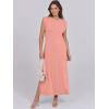 imageANRABESS Womens Maxi Dresses 2025 Summer Casual Sleeveless Sundress Crew Neck Loose Split Beach Long Shirt Dress with PocketsCoral Pink