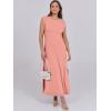 imageANRABESS Womens Maxi Dresses 2025 Summer Casual Sleeveless Sundress Crew Neck Loose Split Beach Long Shirt Dress with PocketsCoral Pink