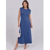 imageANRABESS Womens Maxi Dresses 2025 Summer Casual Sleeveless Sundress Crew Neck Loose Split Beach Long Shirt Dress with PocketsDark Blue
