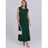 imageANRABESS Womens Maxi Dresses 2025 Summer Casual Sleeveless Sundress Crew Neck Loose Split Beach Long Shirt Dress with PocketsDeep Green