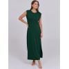 imageANRABESS Womens Maxi Dresses 2025 Summer Casual Sleeveless Sundress Crew Neck Loose Split Beach Long Shirt Dress with PocketsDeep Green