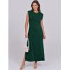 imageANRABESS Womens Maxi Dresses 2025 Summer Casual Sleeveless Sundress Crew Neck Loose Split Beach Long Shirt Dress with PocketsDeep Green
