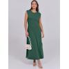 imageANRABESS Womens Maxi Dresses 2025 Summer Casual Sleeveless Sundress Crew Neck Loose Split Beach Long Shirt Dress with PocketsForest Green