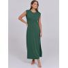 imageANRABESS Womens Maxi Dresses 2025 Summer Casual Sleeveless Sundress Crew Neck Loose Split Beach Long Shirt Dress with PocketsForest Green