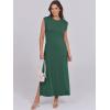 imageANRABESS Womens Maxi Dresses 2025 Summer Casual Sleeveless Sundress Crew Neck Loose Split Beach Long Shirt Dress with PocketsForest Green