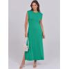 imageANRABESS Womens Maxi Dresses 2025 Summer Casual Sleeveless Sundress Crew Neck Loose Split Beach Long Shirt Dress with PocketsGreen