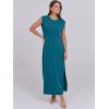 imageANRABESS Womens Maxi Dresses 2025 Summer Casual Sleeveless Sundress Crew Neck Loose Split Beach Long Shirt Dress with PocketsLake Green