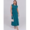 imageANRABESS Womens Maxi Dresses 2025 Summer Casual Sleeveless Sundress Crew Neck Loose Split Beach Long Shirt Dress with PocketsLake Green