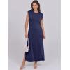 imageANRABESS Womens Maxi Dresses 2025 Summer Casual Sleeveless Sundress Crew Neck Loose Split Beach Long Shirt Dress with PocketsNavy Blue