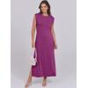 imageANRABESS Womens Maxi Dresses 2025 Summer Casual Sleeveless Sundress Crew Neck Loose Split Beach Long Shirt Dress with PocketsPurple Red
