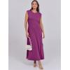 imageANRABESS Womens Maxi Dresses 2025 Summer Casual Sleeveless Sundress Crew Neck Loose Split Beach Long Shirt Dress with PocketsPurple Red