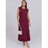 imageANRABESS Womens Maxi Dresses 2025 Summer Casual Sleeveless Sundress Crew Neck Loose Split Beach Long Shirt Dress with PocketsWine Red